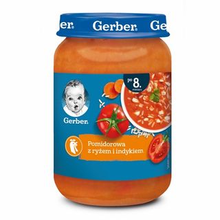 Gerber Pomidorowa z ryżem i indykiem, 190 g