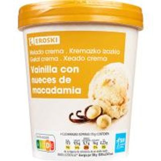 Helado De Vainilla Y Macadamia Eroski, 500 Ml. (25458977)