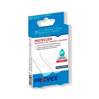 Tiras Adhesivas Pe Transparente Con Gasa Desinfectante 20U Prevex (8420075801289)
