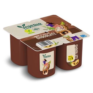 Postre Vegetal De Soja Con Chocolate Vegedia Pack 4 X 100 G