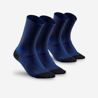 Calcetines Altos De Montaña Y Trekking Anti-Rozaduras 2 Pares Quechua Mh500 47/50 Azul