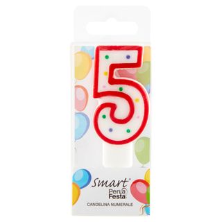 Smart PerLa Festa Candelina Numerale 5 1 pz