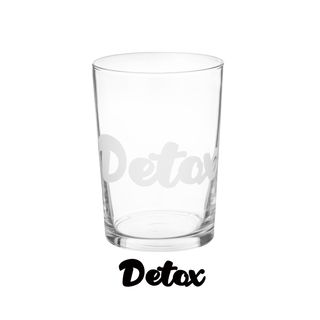 Bicchiere bibita in vetro scritta Detox - 490 ml