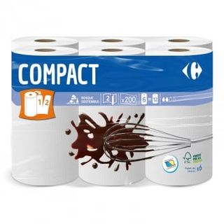 Papel De Cocina Compact Carrefour 6 Rollos.