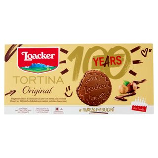 Loacker Tortina Original Wafer ricoperto di Cioccolato al Latte con crema di Nocciole Italiane 21gx6