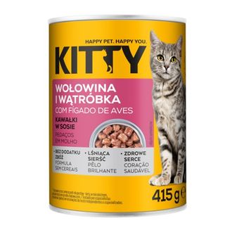 Kitty Karma dla kota w puszce, z wołowiną i wątróbką, 415 g