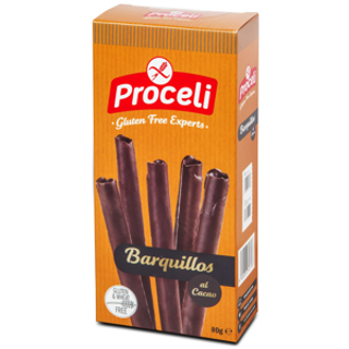 Barquillos Al Cacao Sin Gluten 80g Proceli