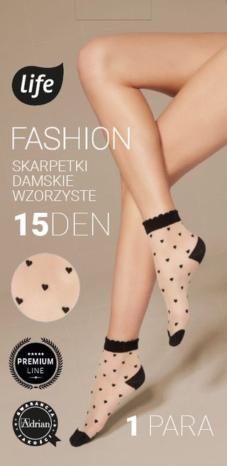Life Skarpetki damskie Serca Sol/Nero rozm. Uniwersalnypara