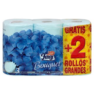Foxy papel higiénico color bouquet  3 capas 4 + 2 rollos