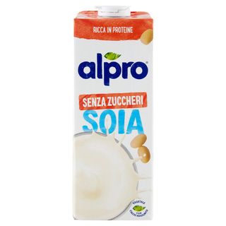 alpro Senza Zuccheri, Bevanda alla Soia 100% vegetale con vitamine B2, B12 e D 1 Litro - 5411188115496