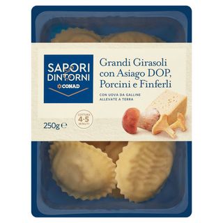 SAPORI & DINTORNI CONAD Grandi Girasoli con Asiago DOP, Porcini e Finferli 250 g - 8003170070912