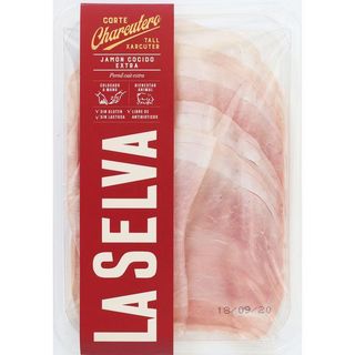 Jamón cocido extra 50% duroc 98% cárnico LA SELVA, bandeja 90 g (26747170)