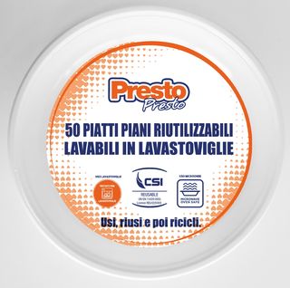 Piatti Piani 50Pz Riutilizzabili