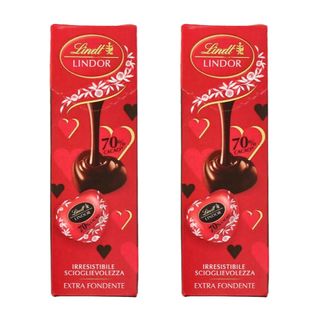 Pack 2x Lindt Lindor Tubino Cuori Fondente 70% 41g