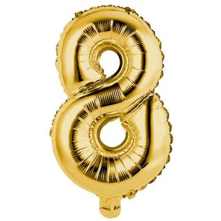 Globo Oro Reutilizabl 35Cm Nº8