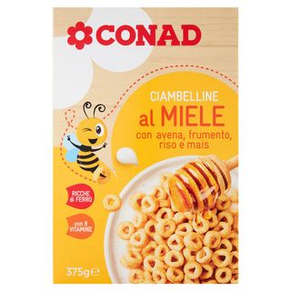 CONAD Ciambelline al Miele con avena, frumento , riso e mais 375 g - 8003170026919
