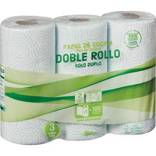 Papel Cocina Absorbente 300 Servicios, Paquete 3 Unidades
