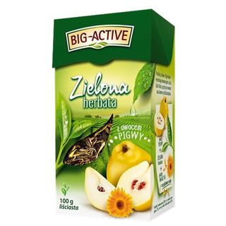 Big Active Herbata zielona liściasta z owocem pigwy, 100 g