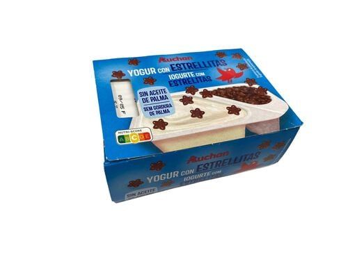 IOGURTE AUCHAN BAUNILHA COM ESTRELITAS CHOCO 2X125G