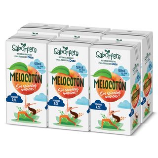 Bebida De Zumo De Melocotón Sin Azúcares Añadidos Dia Saborfera Pack 6 X 200 Ml