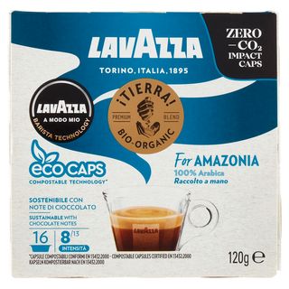 Lavazza A Modo Mio Itierra! Bio-Organic For Amazonia 16 Capsule 120 G