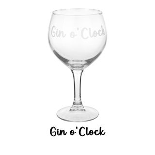 Calice in vetro scritta Gin O' clock - 620 ml