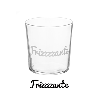 Bicchiere acqua vetro scritta - Frizzante 360 ml
