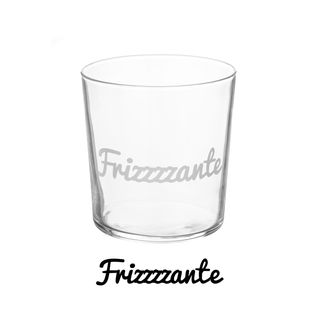 Bicchiere acqua vetro scritta - Frizzante 360 ml
