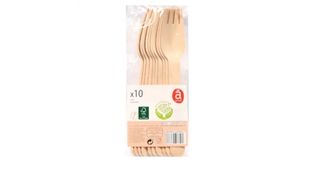 Actuel - Jednorazowe widelce drewniane - 10 sztuk