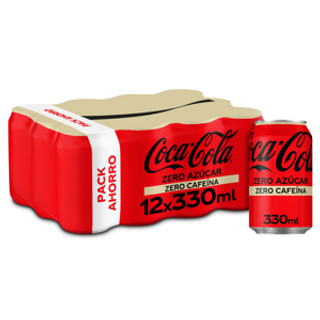 Refresco Coca-Cola Zero Zero Pack 12 Uds. 33Cl.