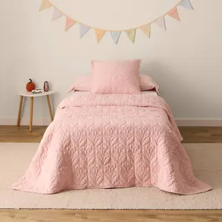 Colcha Floral Floki Rosa cama 80-90cm