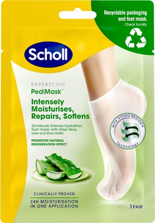 Scholl Expert Care PediMask, Nawilżająca maska do stóp z aloesem, 1 Para