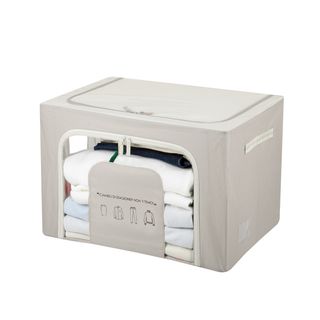 Scatola armadio 60x42x40 cm doppia cerniera e scritta - tortora