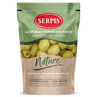 Aceitunas Verdes Sin Hueso Nature Serpis Bolsa 75 G