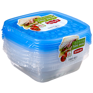 Hermetico Take Away Cuadrado Pack 5X0,6 Litro