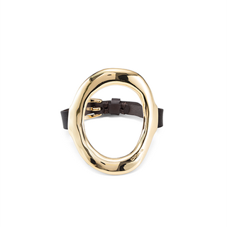 Pulsera Bañada En Oro 18K Con Cierre De Cuero Con Hebilla