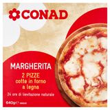 CONAD Margherita 2 Pizze cotte in forno a legna Surgelate 2 x 320 g - 8003170025707