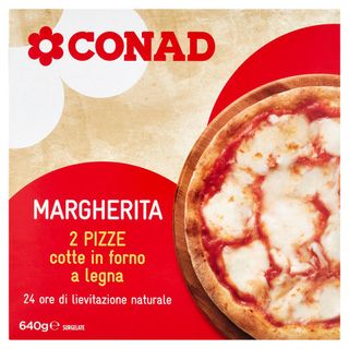 CONAD Margherita 2 Pizze cotte in forno a legna Surgelate 2 x 320 g - 8003170025707