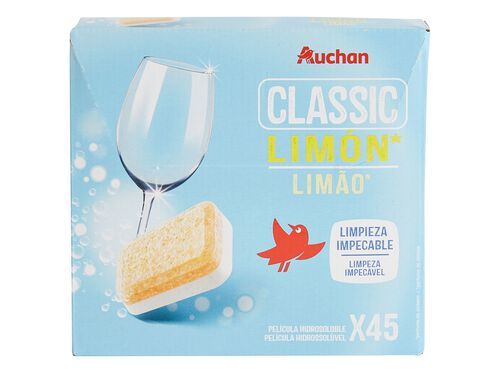 DETERGENTE AUCHAN MÁQUINA LOIÇA PASTILHA CLASSIC LIMÃO 45UN