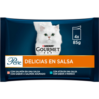 Gato Salmón Y Atún Purina Gourmet Perle 4X85Gr.
