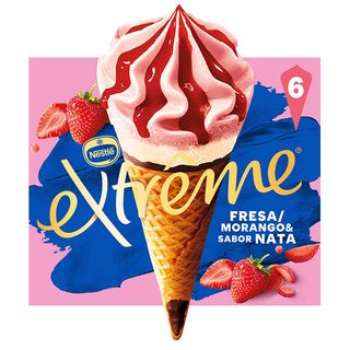 Cono extreme fresa y nata pack 6 x 72 g