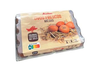 OVOS AUCHAN GALINHAS SOLO CLASSE M DUAS DÚZIAS