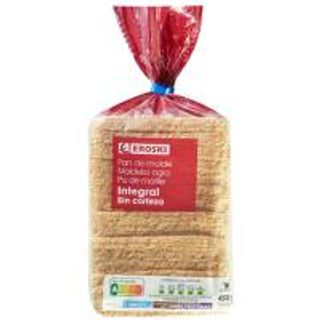 Pan De Molde Integral Sin Corteza Eroski, Paquete 450 G (15649742)