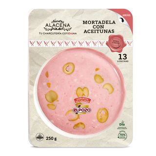 Mortadela Con Aceitunas Nuestra Alacena De Dia Sobre 250 G