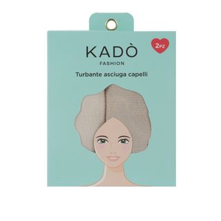 Set 2 asciugamani capelli turbante - in microfibra beige