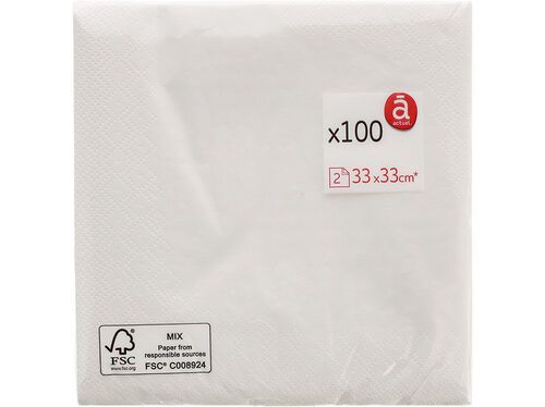 GUARDANAPOS ACTUEL FOLHA DUPLA 100 UNIDADES 33X33CM