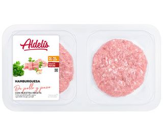 Bandeja de Hamburguesas Mixtas (Pavo y Pollo) Aldelís 4 X 80 G.