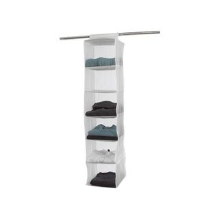 Organizer Per Vestiti 9 Ripiani Bianco Translucido Peva 15X30X128 Cm