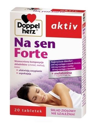 Doppelherz Aktiv Na Sen Forte, Suplement diety poprawiający jakość snu, Tabletki