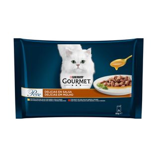 Gourmet Perle Filetes De Pollo Y Buey En Salsa Sobre Para Gatos 0.34Kg
